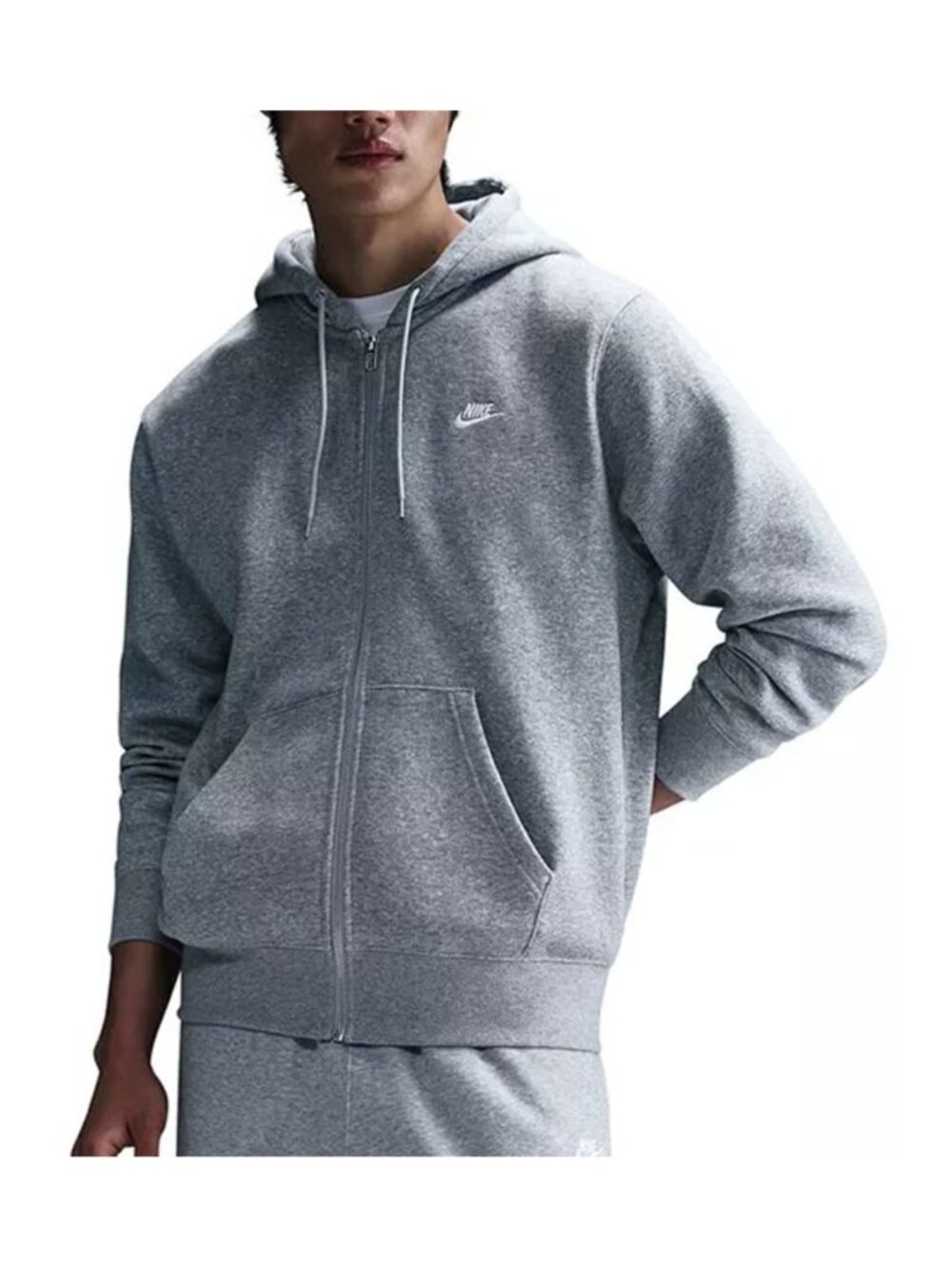 Mens XL Nike Gym Athletic Club Swoosh Hoodie Hooded Sweatshirt Full Zip Jacket